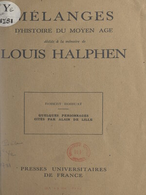 cover image of Quelques personnages cités par Alain de Lille